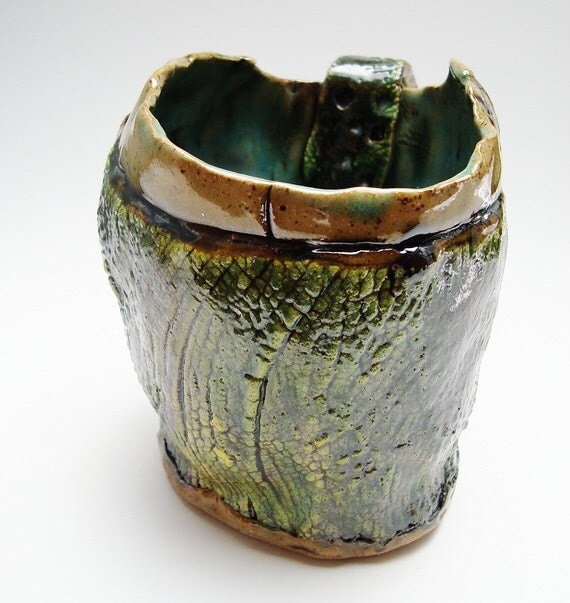 Huge Quirky Dark Mug Rustic Pottery Primitive Tankard 20