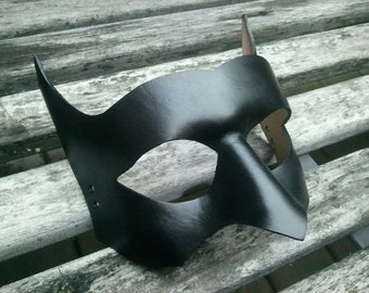Black leather Batman Mask