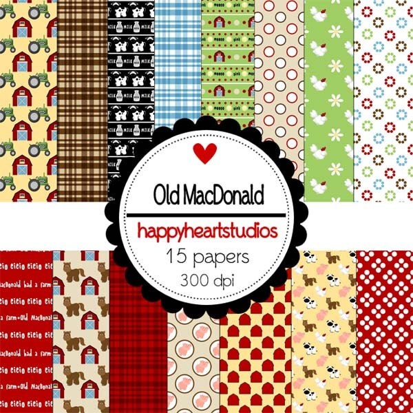 Digital Scrapbook OldMacDonald-INSTANT DOWNLOAD by azredhead
