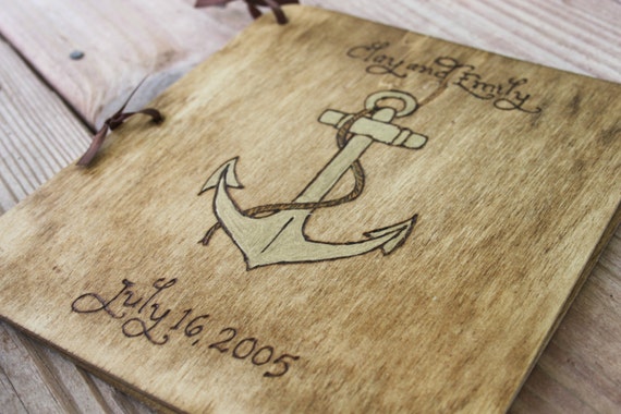 Custom Wedding Guest Book - Anchor by LazyLightningArt