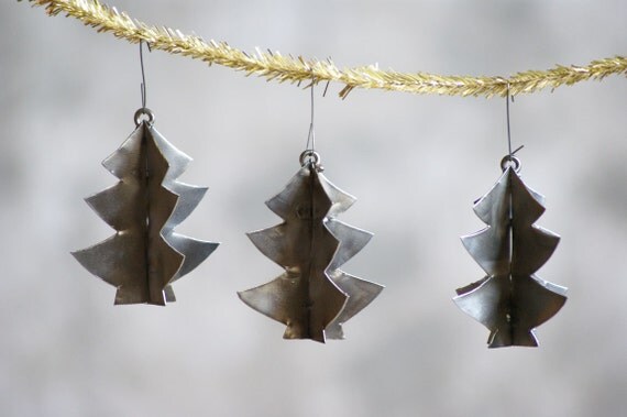 metal christmas tree ornaments set of 3 industrial by metal christmas tree ornaments set of 3 industrial by