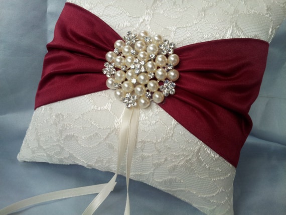 Wedding ring pillow red