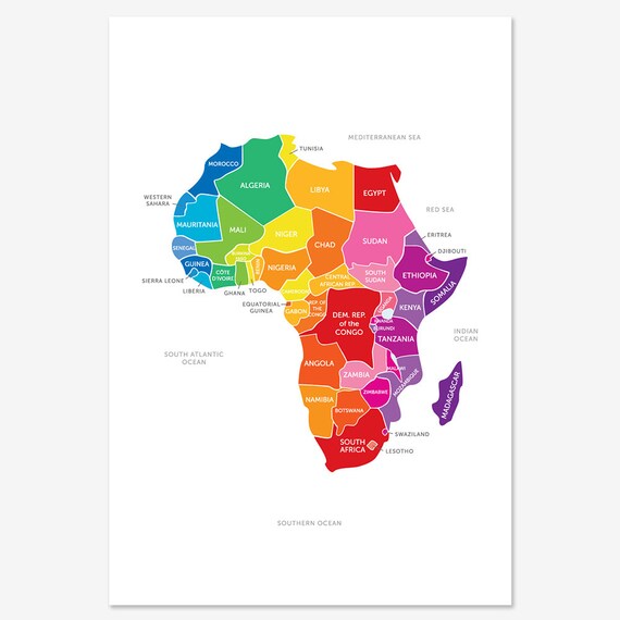 Colorful Physical Map Of Africa 102
