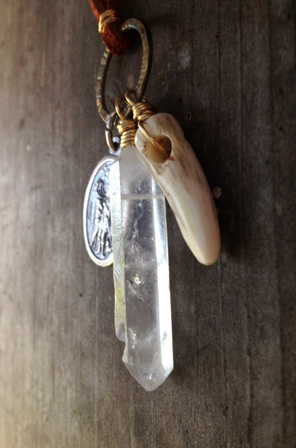 Deer Necklace Antler Necklace Saint Hubert Necklace Talisman