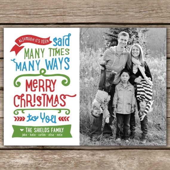 Said Many Times - DIGITAL Custom Christmas Holiday Photo Card Il_570xn