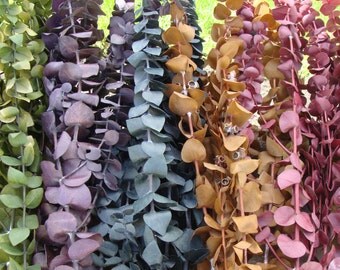 Dyed Dried Preserved Eucalyptus- Dried Floral Arrangement- Natural Fragrance- Wedding Decor- Country Decor- Rustic Wedding- Swag Decor