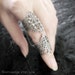 Aegis Silver Filigree Armor Ring - Adjustable Ring, Double Ring, Steampunk Jewelry, Knuckle Ring, Slave Ring, Armour Ring, Gothic Ring