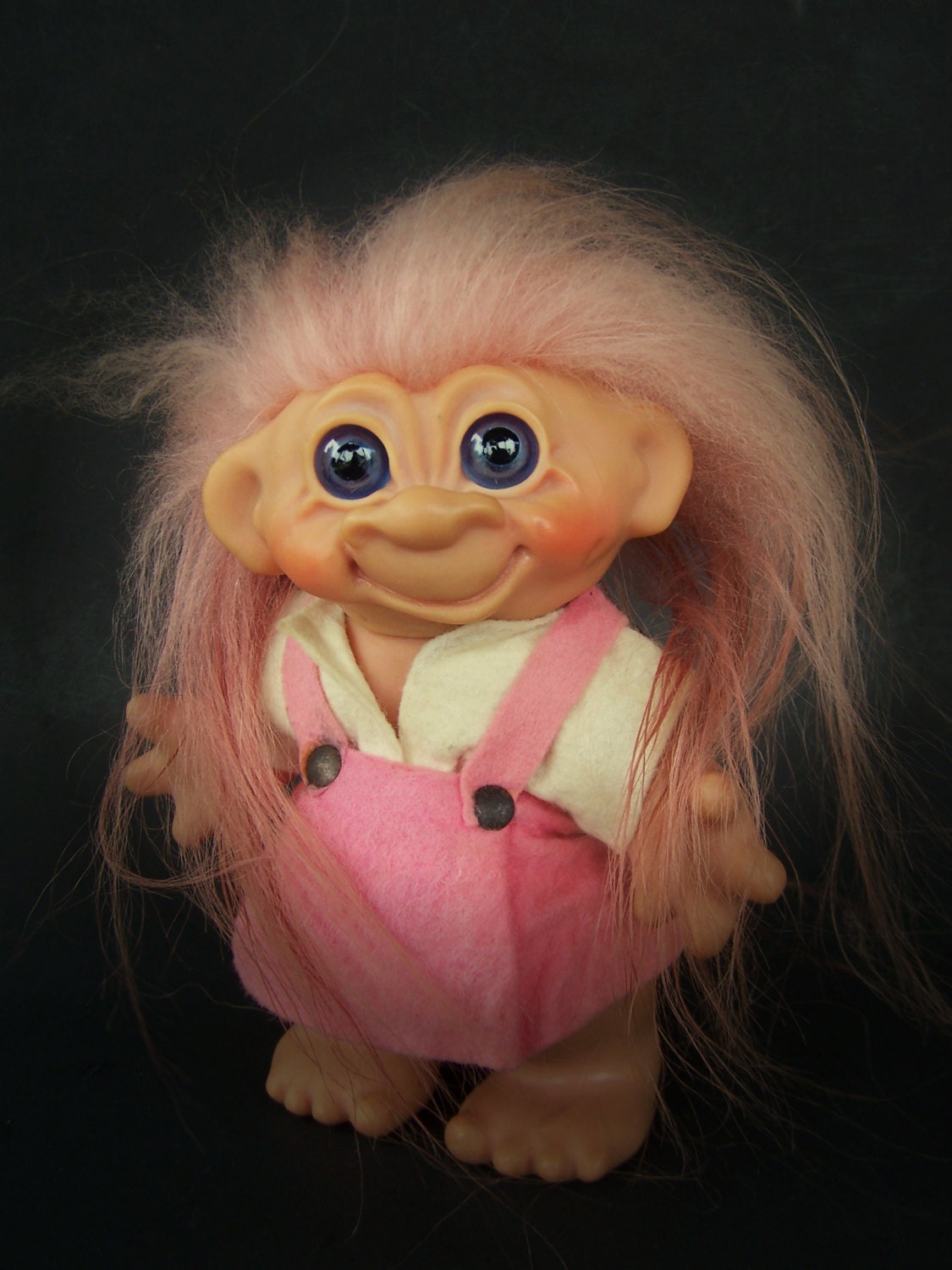 Vintage Toy 1966 Dam Troll Bank 7 Inch Troll Bank with Pink