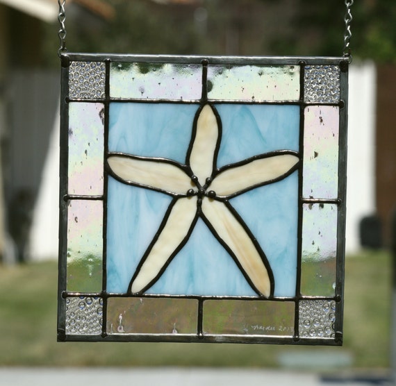 STARFISH Stained Glass Window Panel Starfish by gallerydelsol