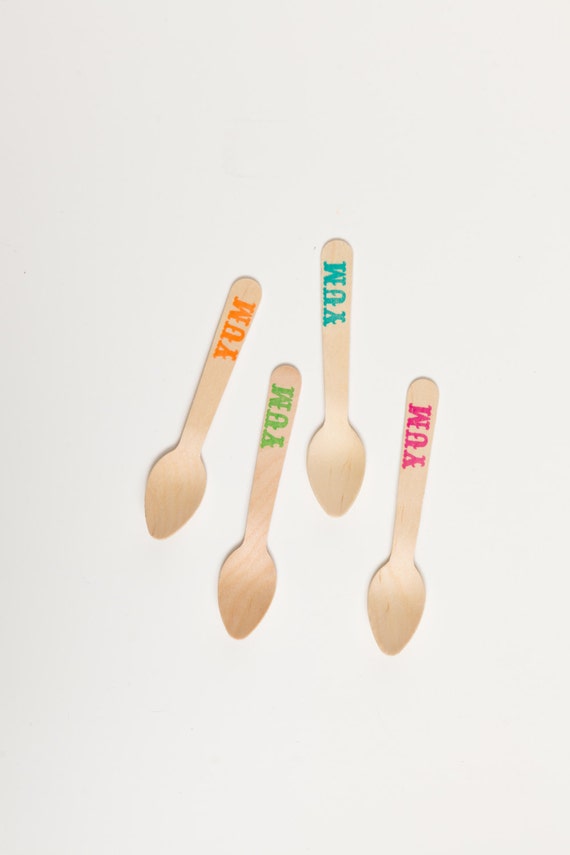 YUM - 20 Wooden Ice Cream - Matches our Yum Popsicle Sticks Il_570xn