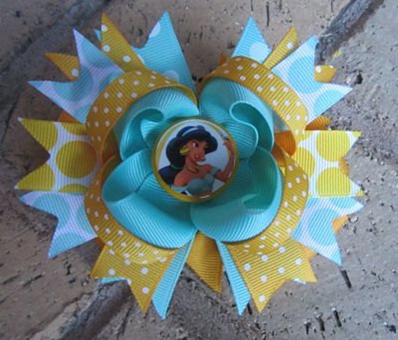Princess Jasmine Disney World Vacation Boutique Hair Bow Costume Il_570xn