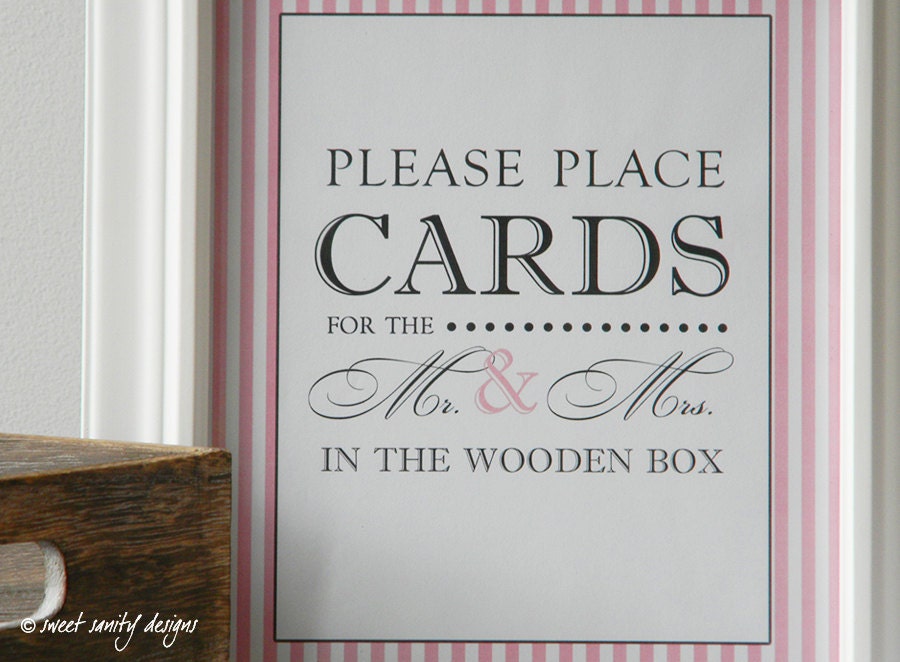 Reception Print Place Cards Here // Wedding Cards by sweetsanity
