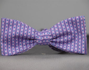 Purple Dots & Stripes Bow tie