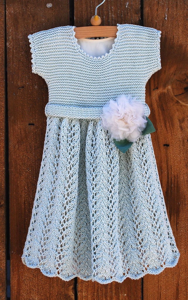 Knitted Vintage Baby Dress Pattern for PDF digital download