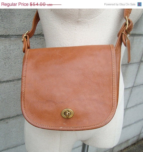 Brown Coach Purse Vintage 1980s Distressed Leather Handbag NyC