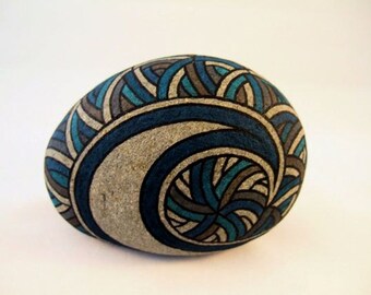 HOLDING FOR JOSH Unique Art 3D Art Avant Garde Artwork Rad Painted Rock Blue Art Collectibles Stylish Aristocratic Gift for Him Awesome