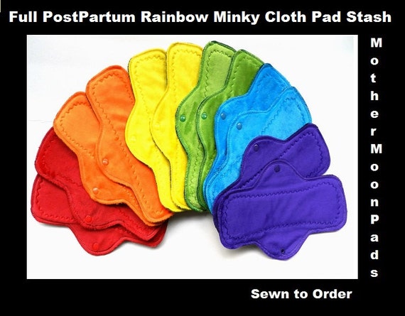 Rainbows!<br> A Full PostPartum Pad Set