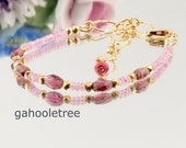  September Birthday or January Birthstone Gift Idea: Rhodolite Garnet & Pink Sapphire Bracelet