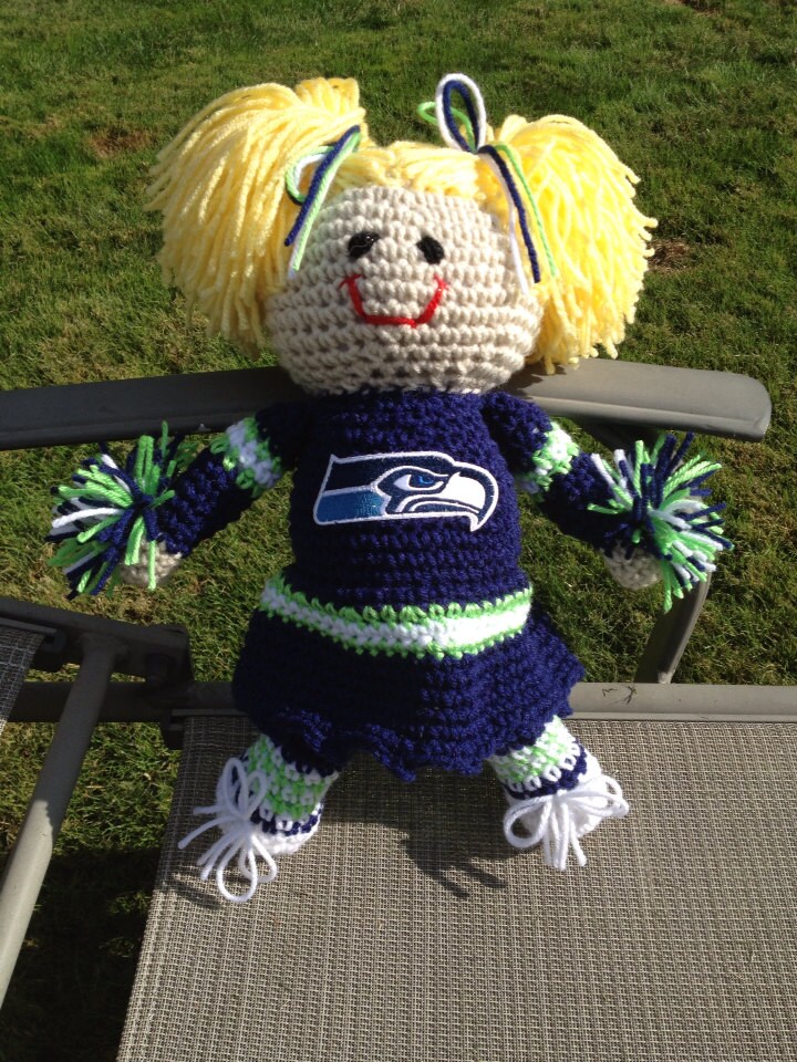 Seattle Seahawks Crocheted Doll by OlsenTrademarkCrafts on Etsy