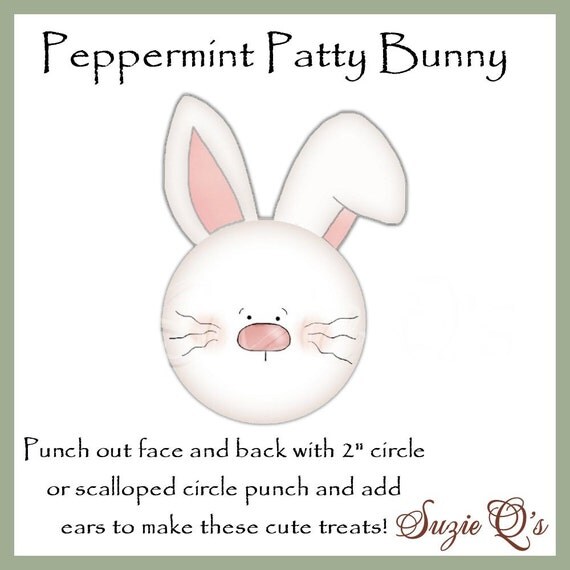Items similar to Peppermint Patty Bunny Digital Printable Immediate