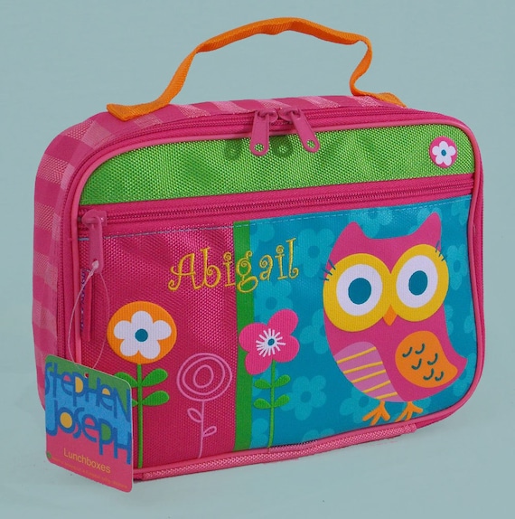 Stephen Joseph Child's TEAL OWL Themed Lunchbox Personalized For Free