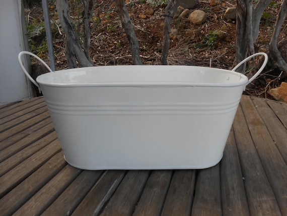 White Oval Galvanized Tub 12' x 6 Great For Barn