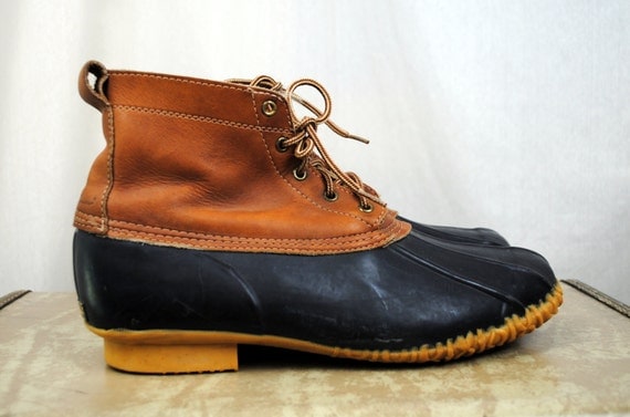 Vintage Eddie Bauer Duck Boots Leather and Rubber by RogueRetro
