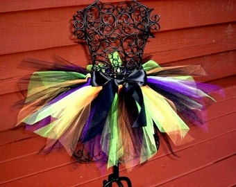 Girls Witch Tutu- Baby Witch costume -Tween Witch- Girls Witch Costume- Orange and Black tutu, Purple tutu, Green tutu, Toddler Witch tutu