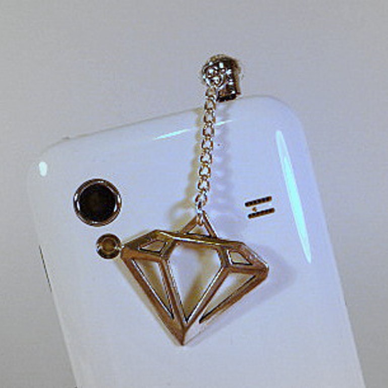 Diamond shape dust plug charm cell phone charm geometric