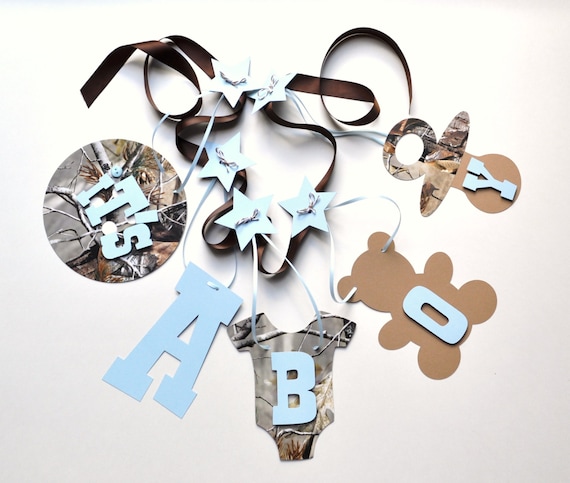 Realtree Camo baby shower decorations blue Its a boy