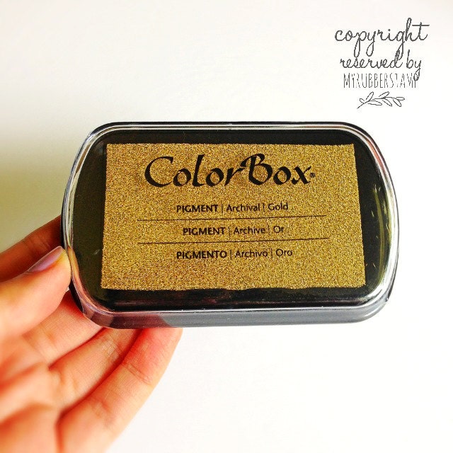 GOLD Stamp Pad Gold Ink Pad ColorBox Full Size by myrubberstamp