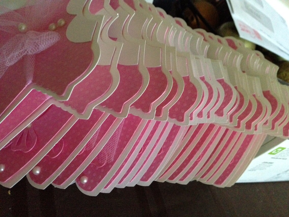 30 Baby Shower Pink Dress with Butterfly detail invitation