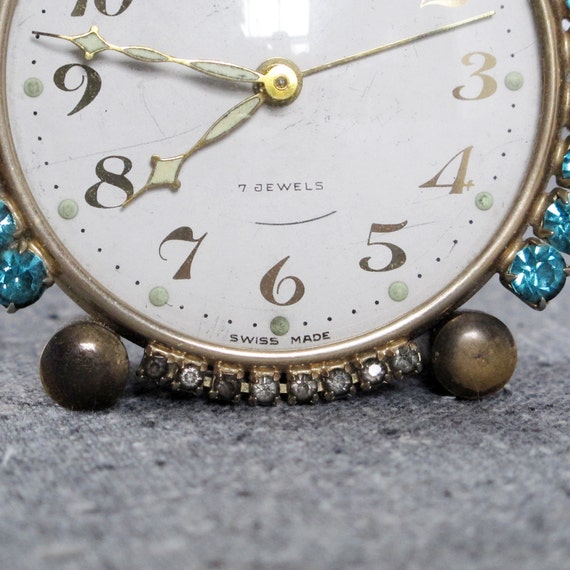 Alarm Clock Swiss Movement 7 Jewel Semca Winding 1940s