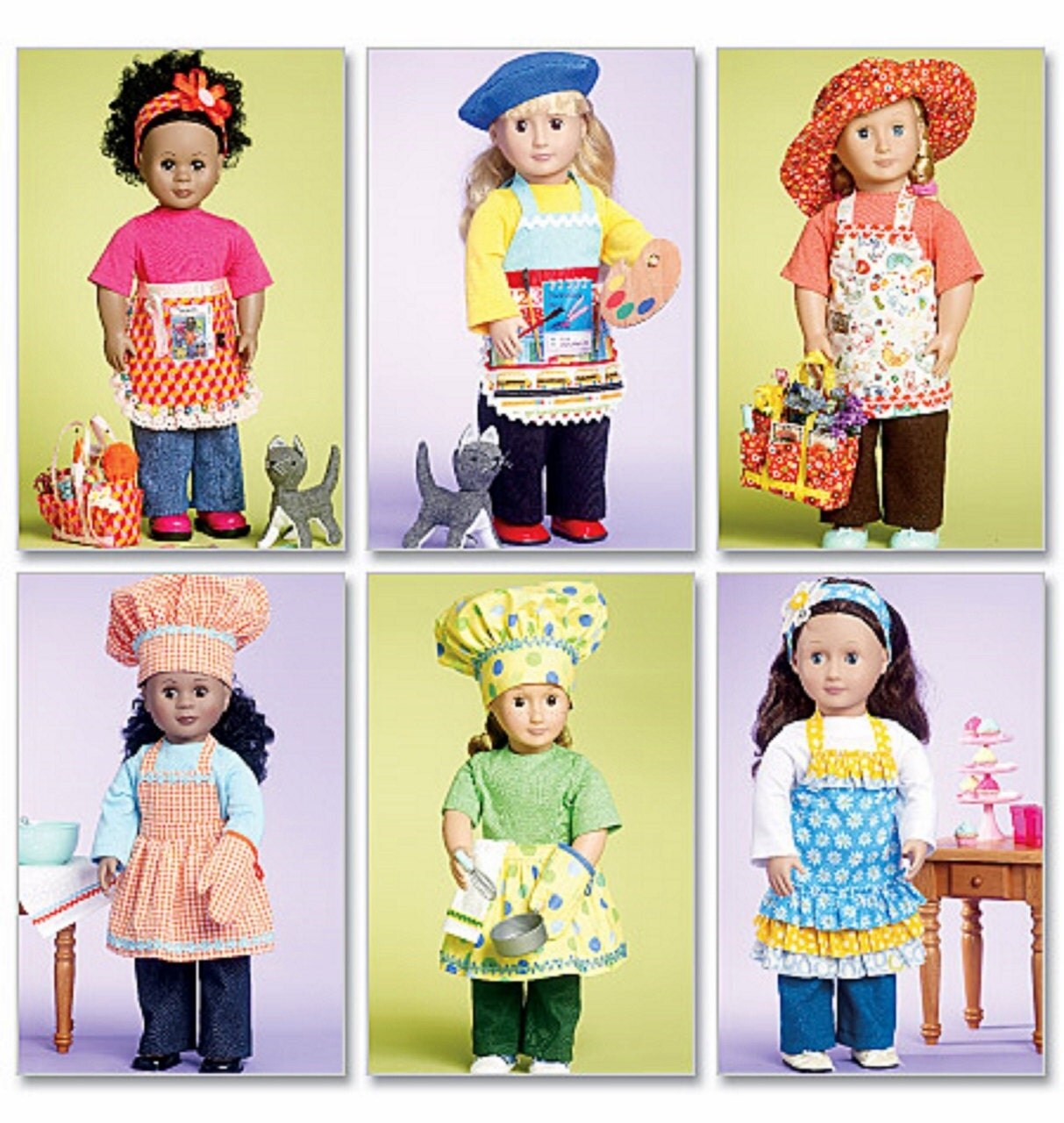 18 inch Doll Clothes Pattern Doll Aprons Pattern Doll by blue510