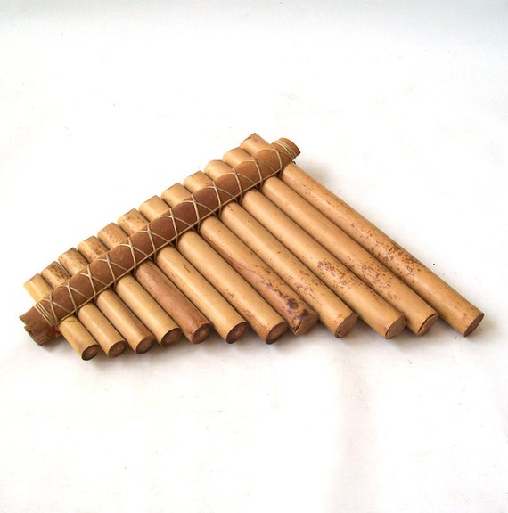 vintage pan flute bamboo wood musical instrument bohemiam boho