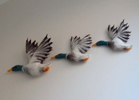art 3 flying ducks wall Flying of Wall Felted Ducks set 3 Art art 3 flying ducks wall Flying of Wall Felted Ducks set 3 Art