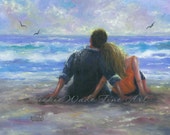 Beach Lovers Art Print beach couple beach paintings wall art hugging romantic beach paintings, Vickie Wade art Beach Lovers Art Print beach couple beach paintings wall art hugging romantic beach paintings, Vickie Wade art