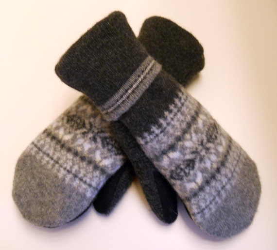 Classy Charcoal and Black Nordic Pattern Wool by merchantships