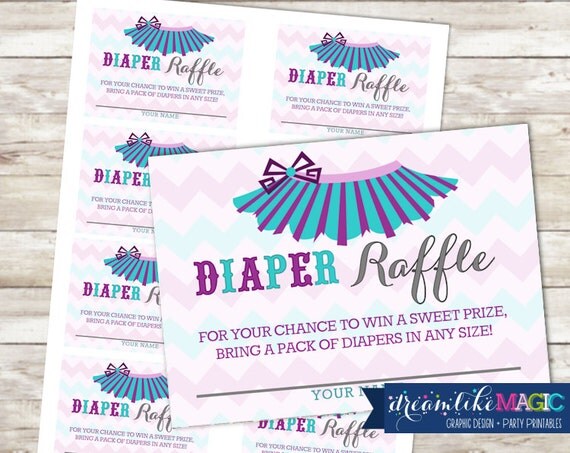 baby shower diaper raffle cards for tutu cute printable