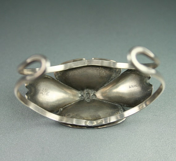 Vintage Stuart Nye Sterling Dogwood Flower Cuff Bracelet