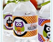 Halloween Hoot Matching Printable Party Water Bottle Labels, Cute Halloween Party Printables, Halloween Owls Il_170x135