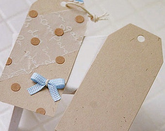 50 Standard Gift Tags - Natural Beige (1.8 x 3.8in)