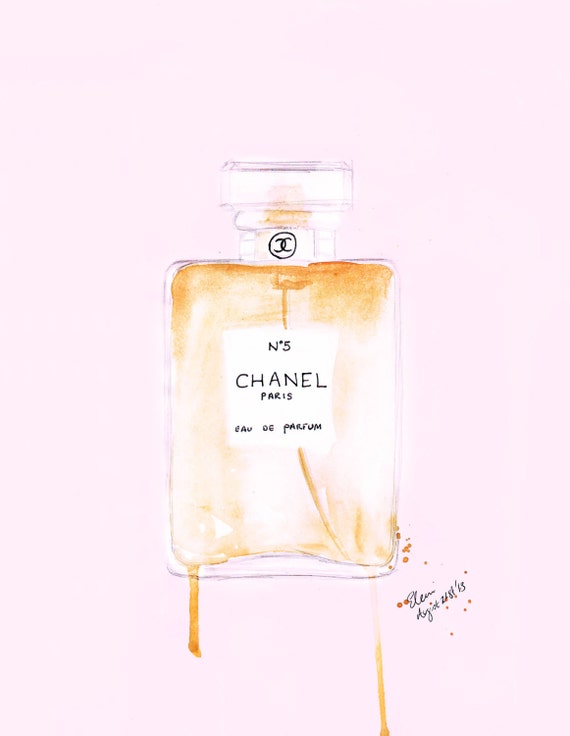 Watercolour Fashion illustration Titled Nothing but Chanel