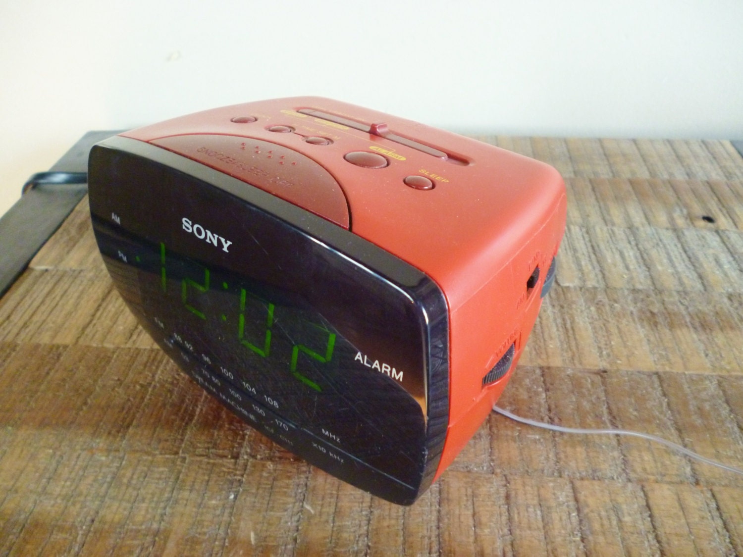 SALE Vintage Mod Red Sony Dream Machine Alarm Clock