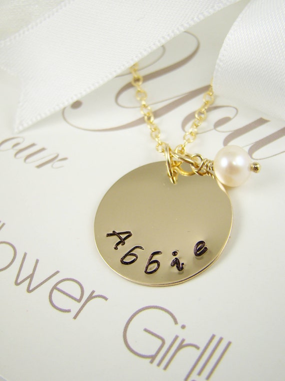 Items similar to Flower Girl Necklace, Dainty Flower Girl Gift Gold