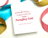 Holiday Gift Tag - Letterpress Foil Set of 12 Tags - Naughty List by Flair Designery Il_170x135