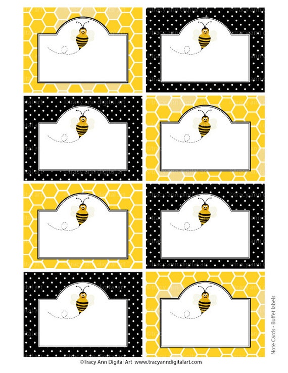 items similar to honey bee printable labels or buffet cards instant