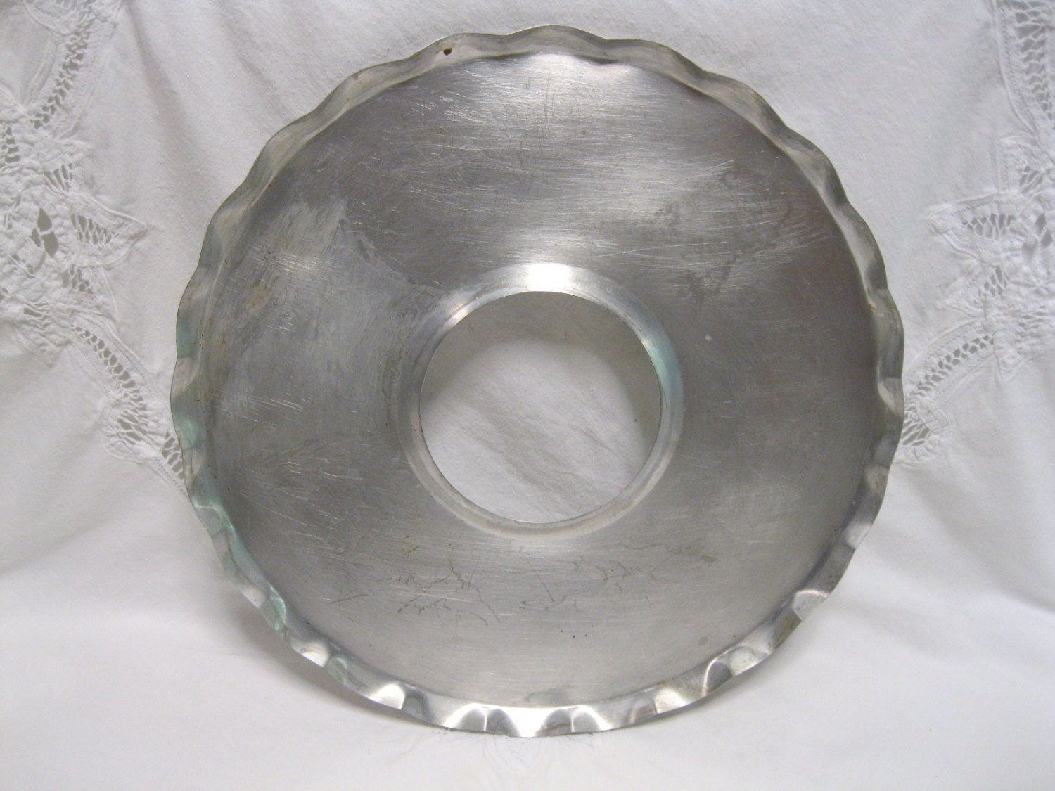 Vintage Aluminum Pie Drip Pan Tray Baking Kitchen Farmhouse