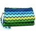 Chevron Wristlet Purse with Flap, Small Purse - Blue Green Zig Zag Clutch