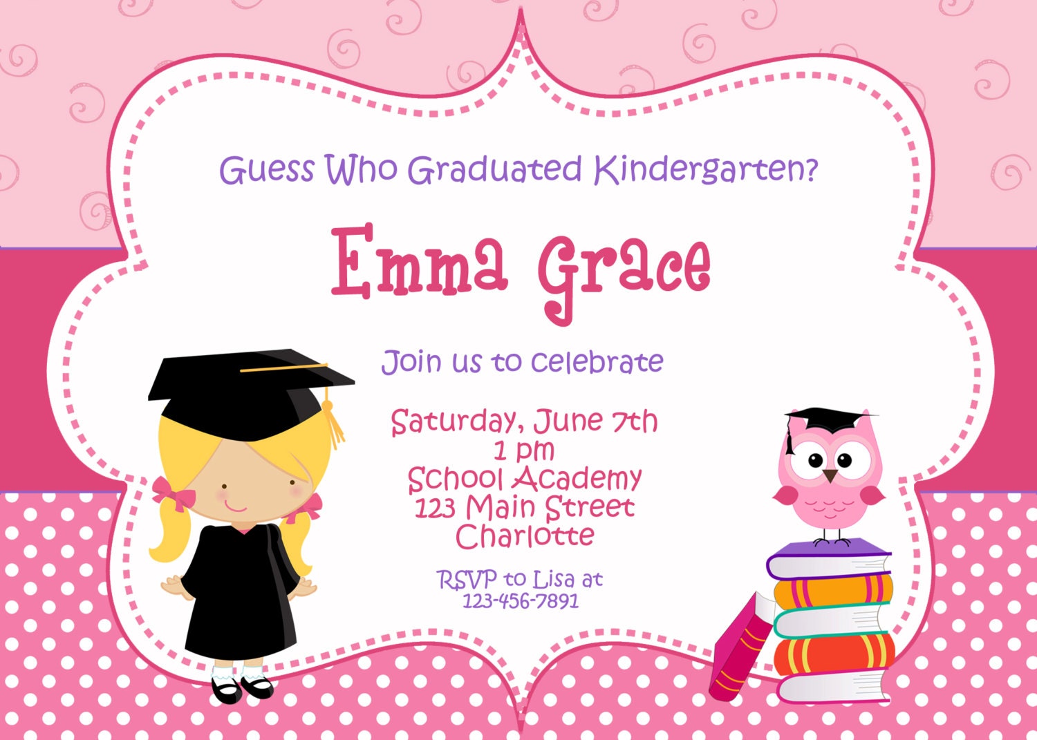 Kindergarten Graduation Invitation Graduation Preschool